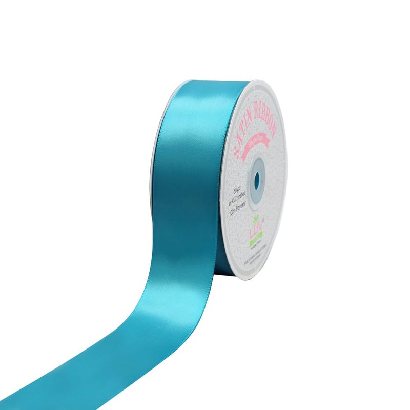 LUV RIBBONS Creative Ideas Solid Satin Ribbon, 1-1/2"/50 yd, Turquoise,PSF1102-316 - Image 1